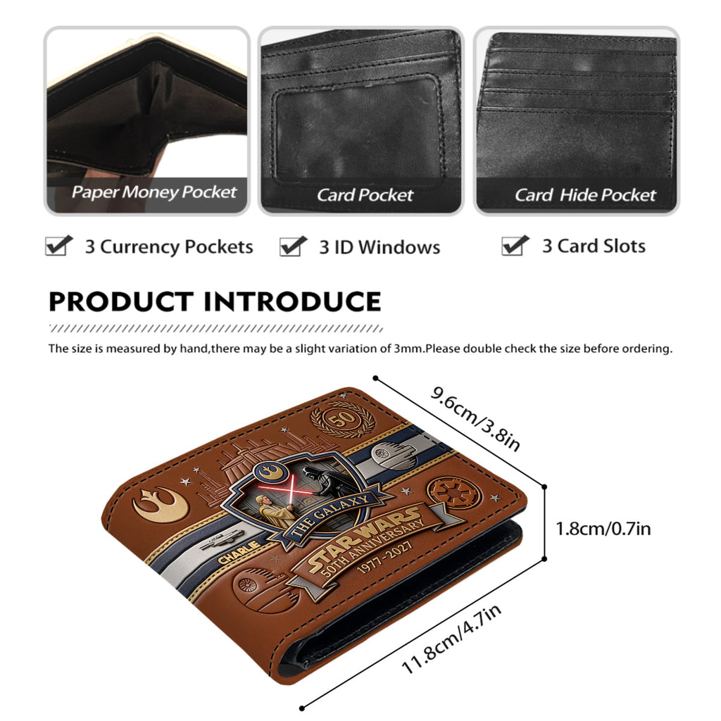 Personalized 50th Anniversary Leather Wallet Gift for Him Leather Wallet 2 GradoCreations