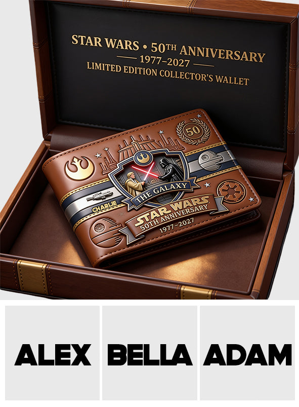 Personalized 50th Anniversary Leather Wallet Gift for Him Leather Wallet 2 GradoCreations