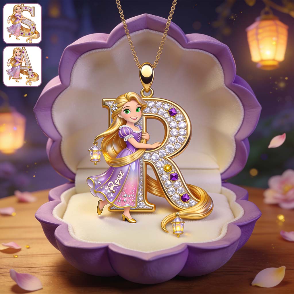 Personalized Princess Shaped Metal Pendant Necklace Custom Name Gift Shaped Metal Pendant Necklace GradoCreations