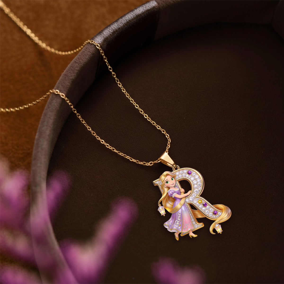 Personalized Princess Shaped Metal Pendant Necklace Custom Name Gift Shaped Metal Pendant Necklace GradoCreations