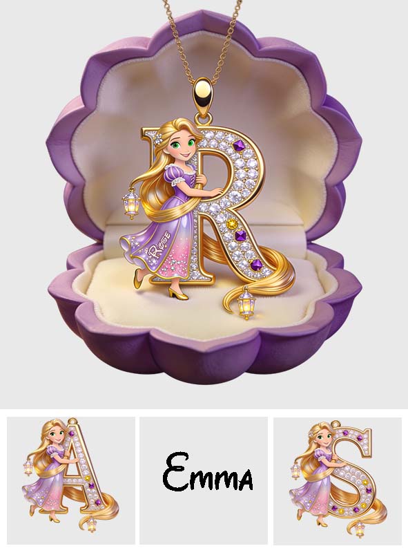Personalized Princess Shaped Metal Pendant Necklace Custom Name Gift Shaped Metal Pendant Necklace GradoCreations