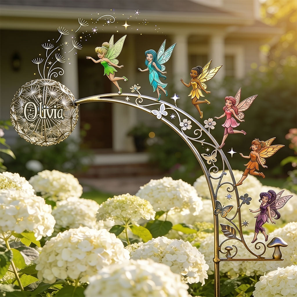 Personalized Flying Fairy Metal Garden Art for Kids Outdoor Decor Metal Garden Art GradoCreations