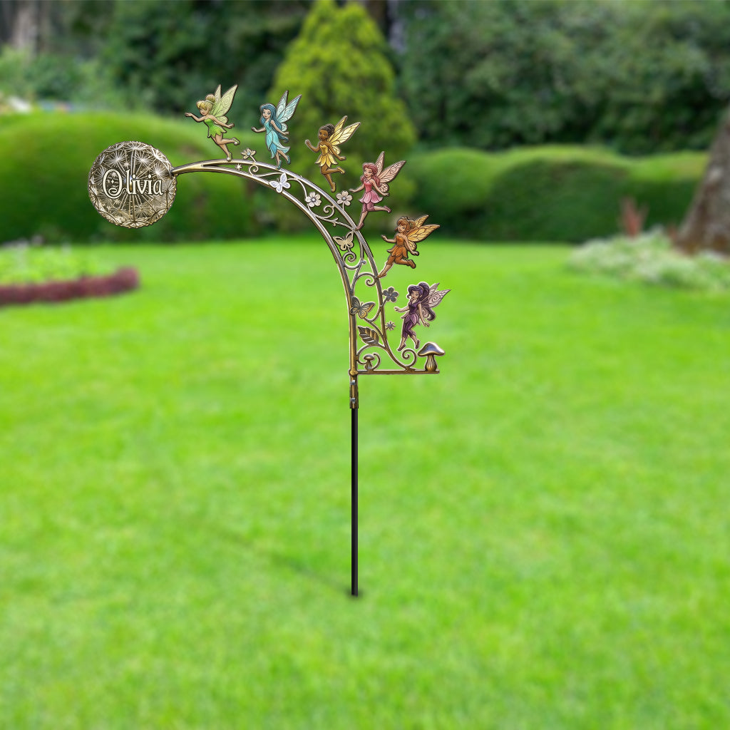 Personalized Flying Fairy Metal Garden Art for Kids Outdoor Decor Metal Garden Art GradoCreations