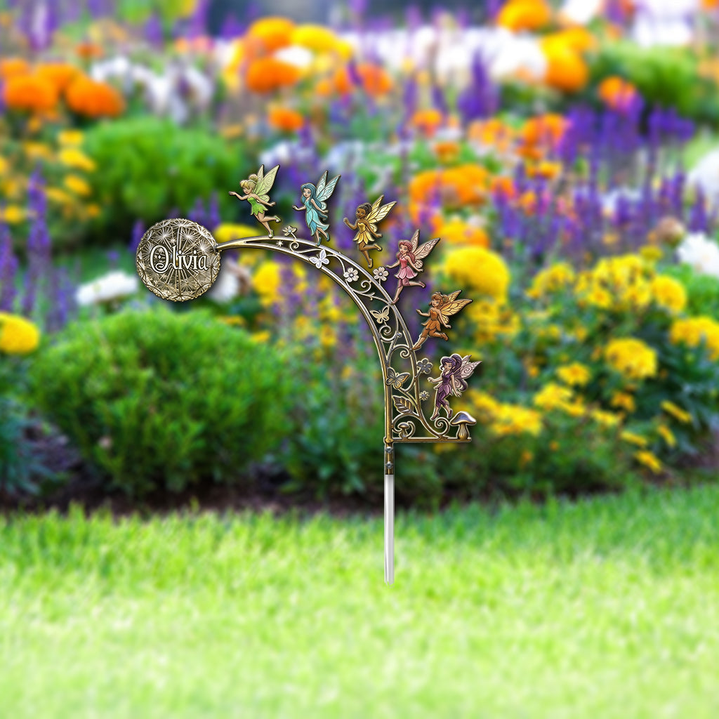 Personalized Flying Fairy Metal Garden Art for Kids Outdoor Decor Metal Garden Art GradoCreations
