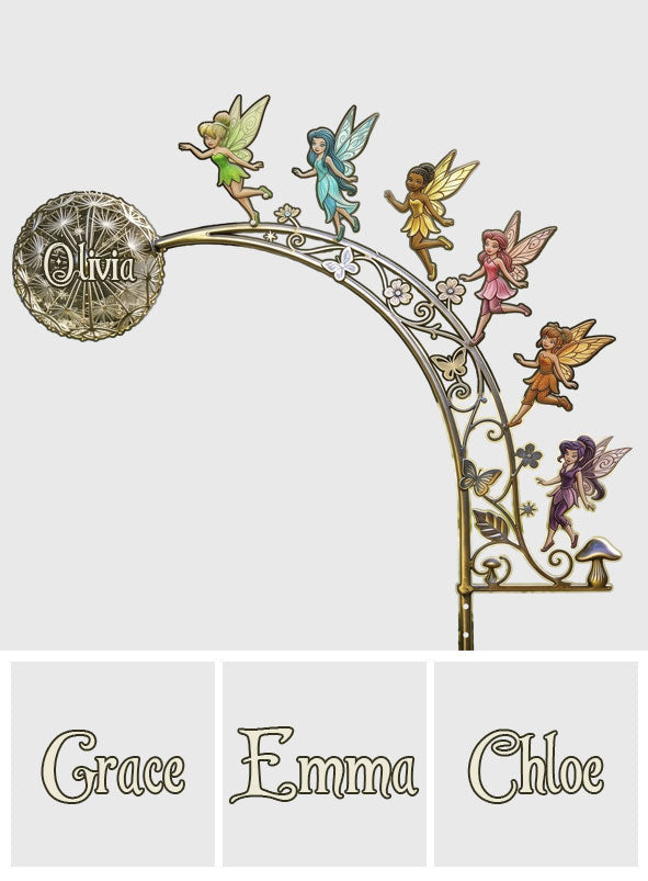 Personalized Flying Fairy Metal Garden Art for Kids Outdoor Decor Metal Garden Art GradoCreations