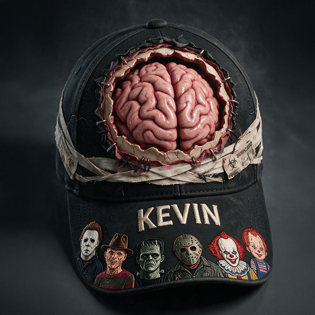 Personalized Classic Cap with Funny Brain Design for Halloween Gift Classic Cap GradoCreations
