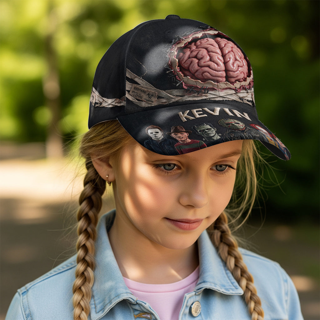 Personalized Classic Cap with Funny Brain Design for Halloween Gift Classic Cap GradoCreations