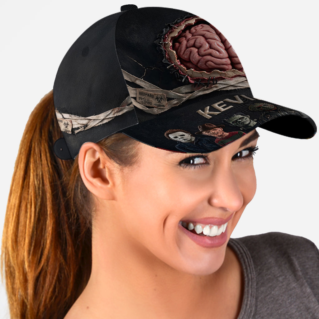 Personalized Classic Cap with Funny Brain Design for Halloween Gift Classic Cap GradoCreations