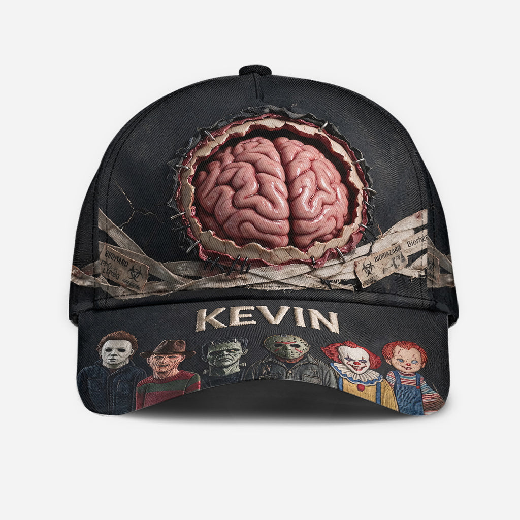 Personalized Classic Cap with Funny Brain Design for Halloween Gift Classic Cap GradoCreations
