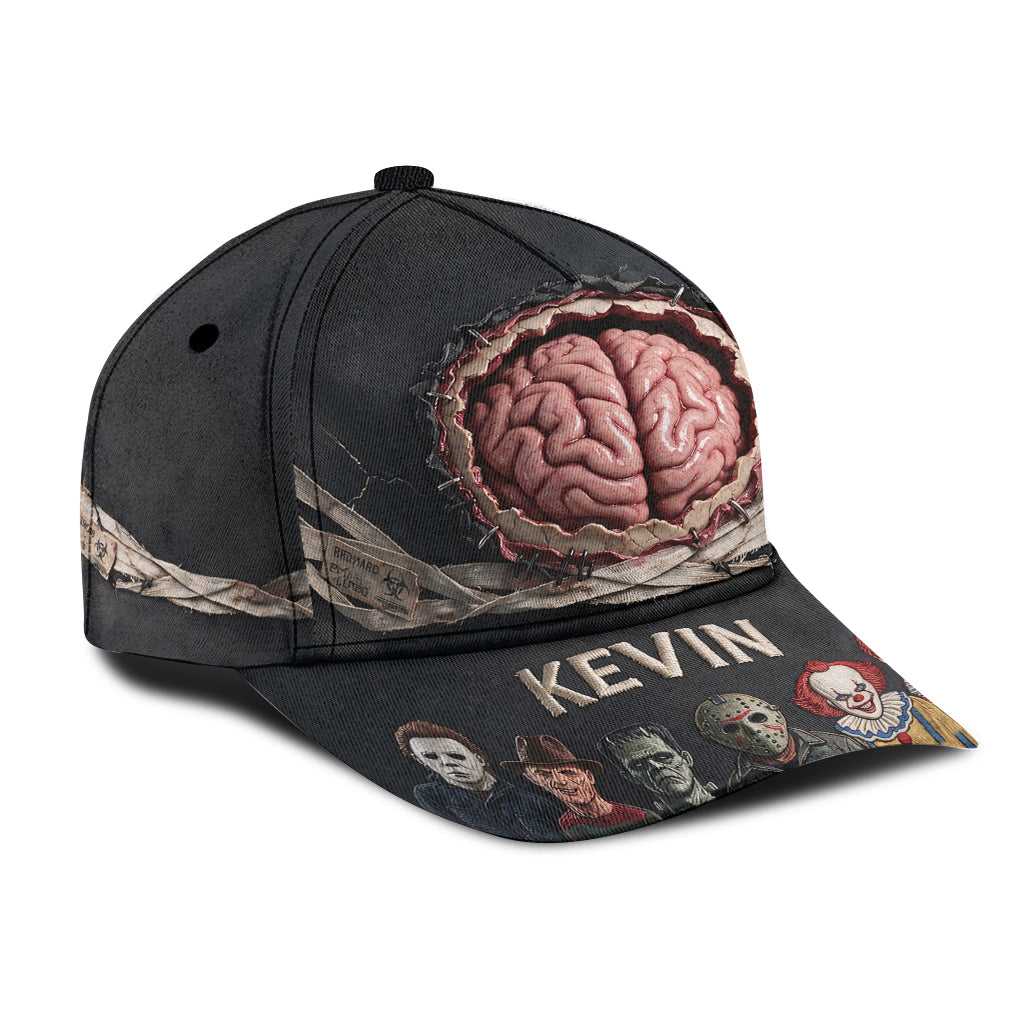 Personalized Classic Cap with Funny Brain Design for Halloween Gift Classic Cap GradoCreations