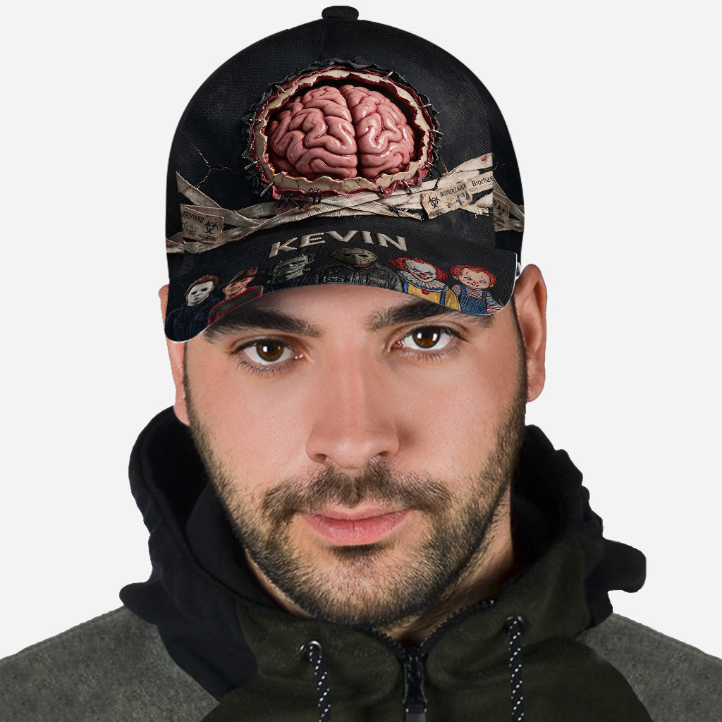 Personalized Classic Cap with Funny Brain Design for Halloween Gift Classic Cap GradoCreations