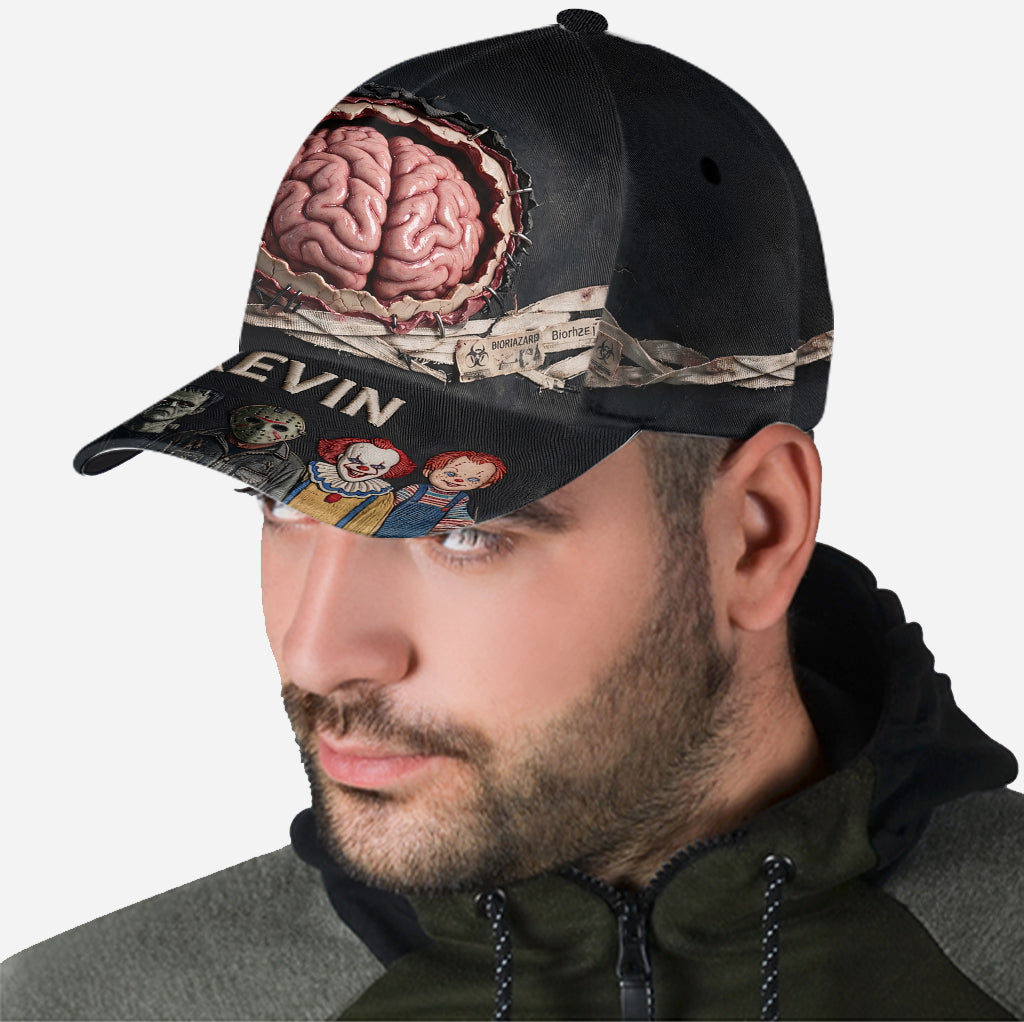 Personalized Classic Cap with Funny Brain Design for Halloween Gift Classic Cap GradoCreations