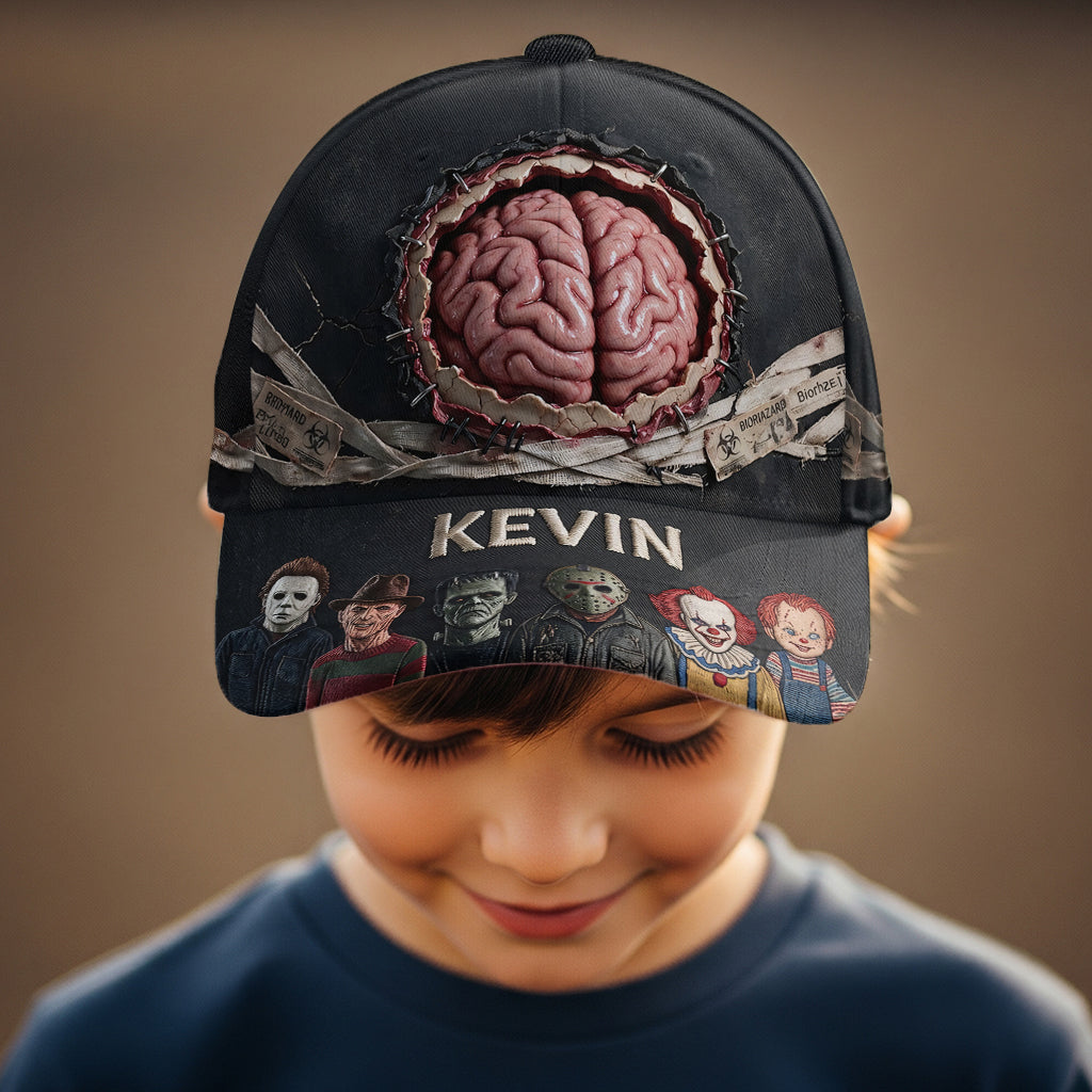 Personalized Classic Cap with Funny Brain Design for Halloween Gift Classic Cap GradoCreations
