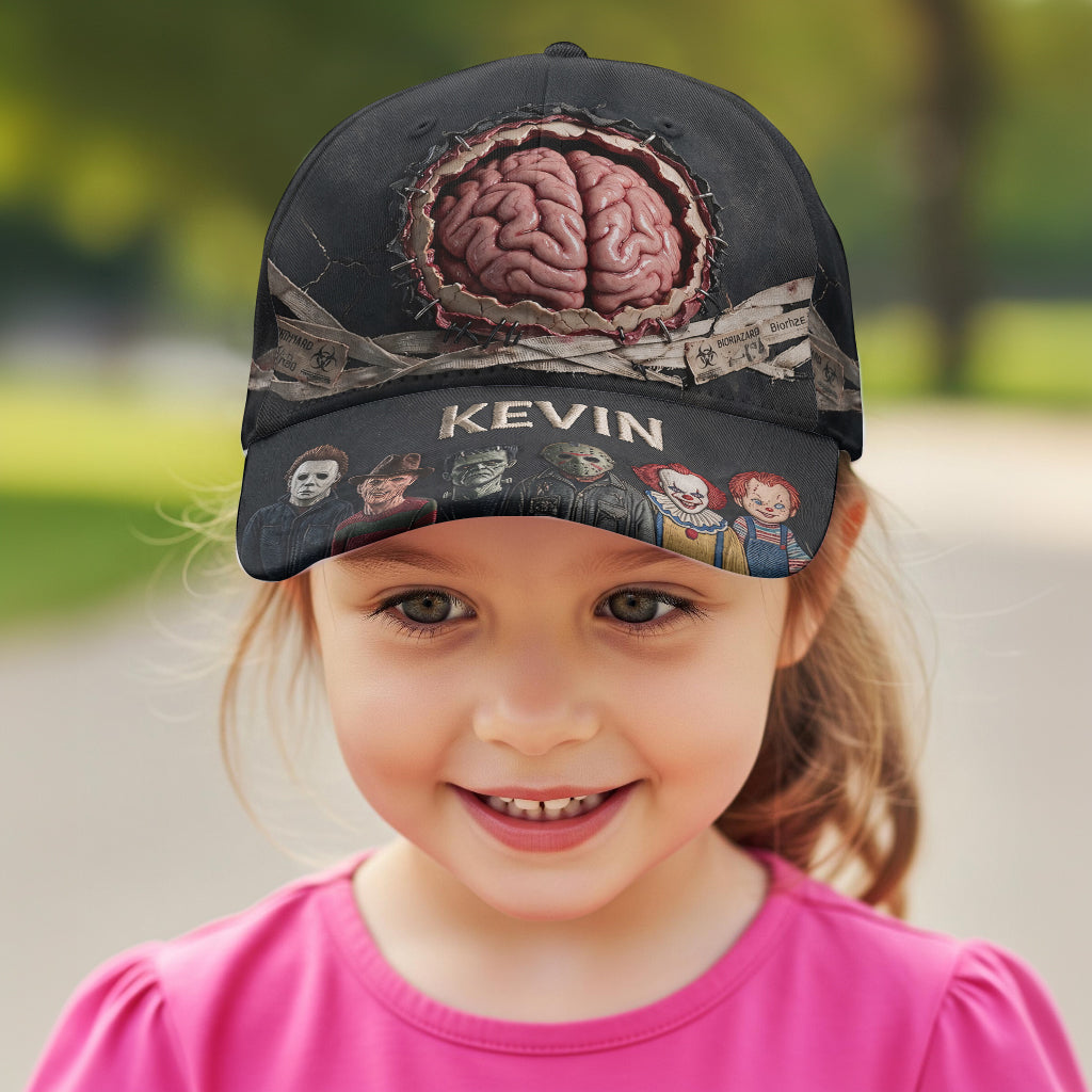 Personalized Classic Cap with Funny Brain Design for Halloween Gift Classic Cap GradoCreations