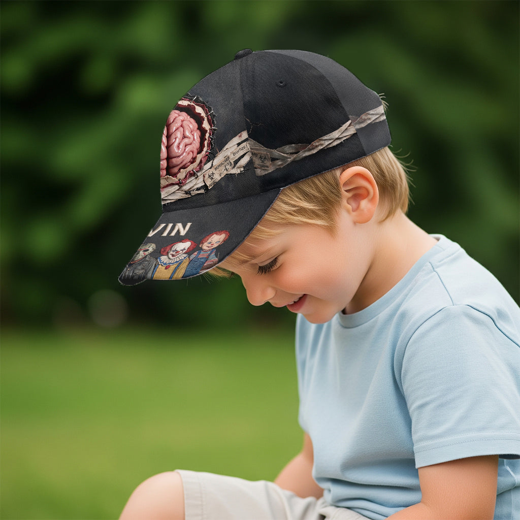 Personalized Classic Cap with Funny Brain Design for Halloween Gift Classic Cap GradoCreations