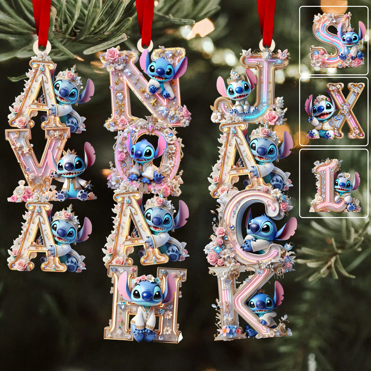 Personalized Transparent Ohana Ornament Custom Name Gift for Christmas One-sided Ornament GradoCreations