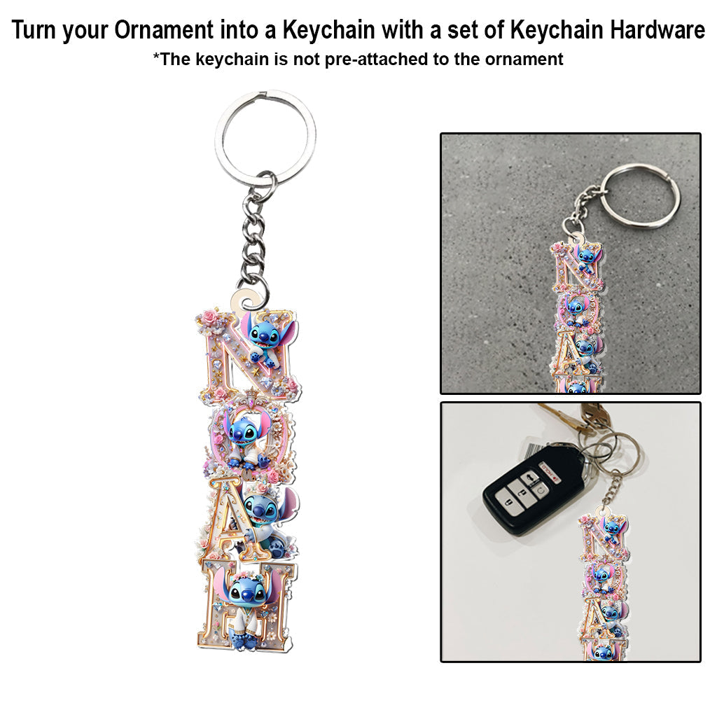 Personalized Transparent Ohana Ornament Custom Name Gift for Christmas One-sided Ornament GradoCreations