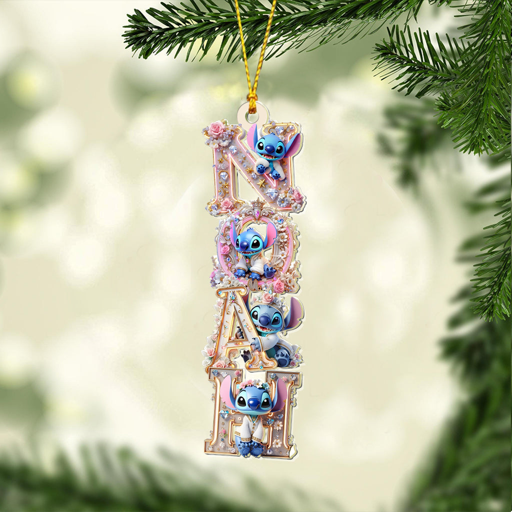 Personalized Transparent Ohana Ornament Custom Name Gift for Christmas One-sided Ornament GradoCreations