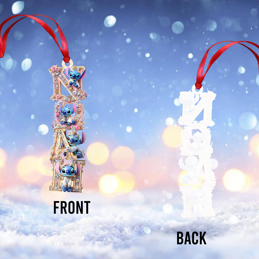 Personalized Transparent Ohana Ornament Custom Name Gift for Christmas One-sided Ornament GradoCreations