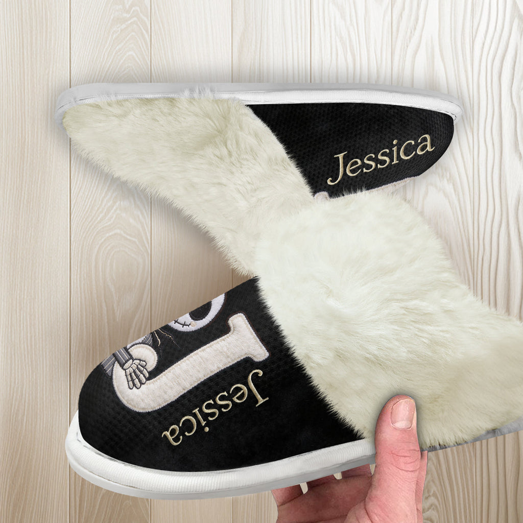 Personalized Spooky Slippers with Custom Name Gift for Her Slippers GradoCreations