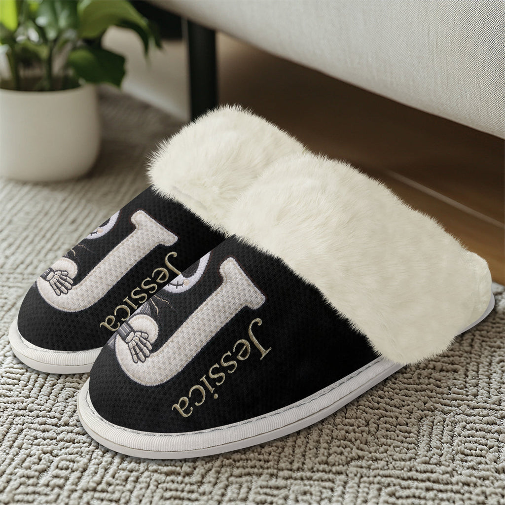 Personalized Spooky Slippers with Custom Name Gift for Her Slippers GradoCreations