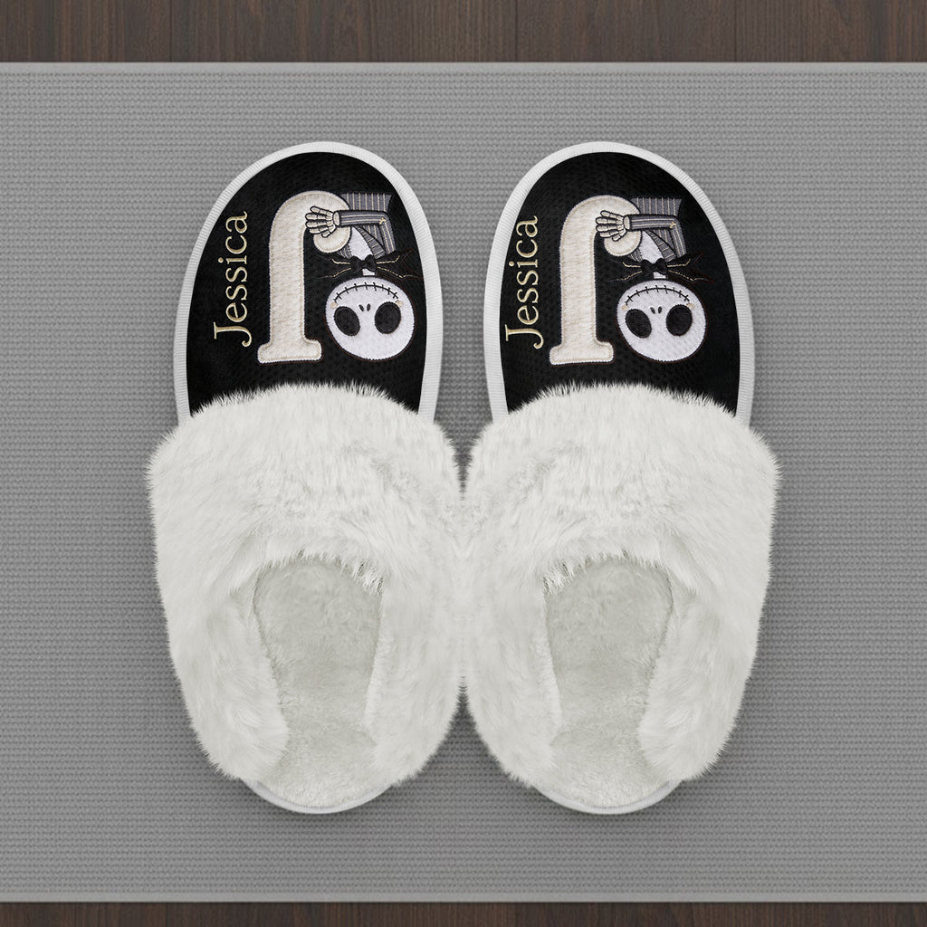 Personalized Nightmare Slippers with Fur Lining for Cozy Comfort Slippers With Fur Lining GradoCreations