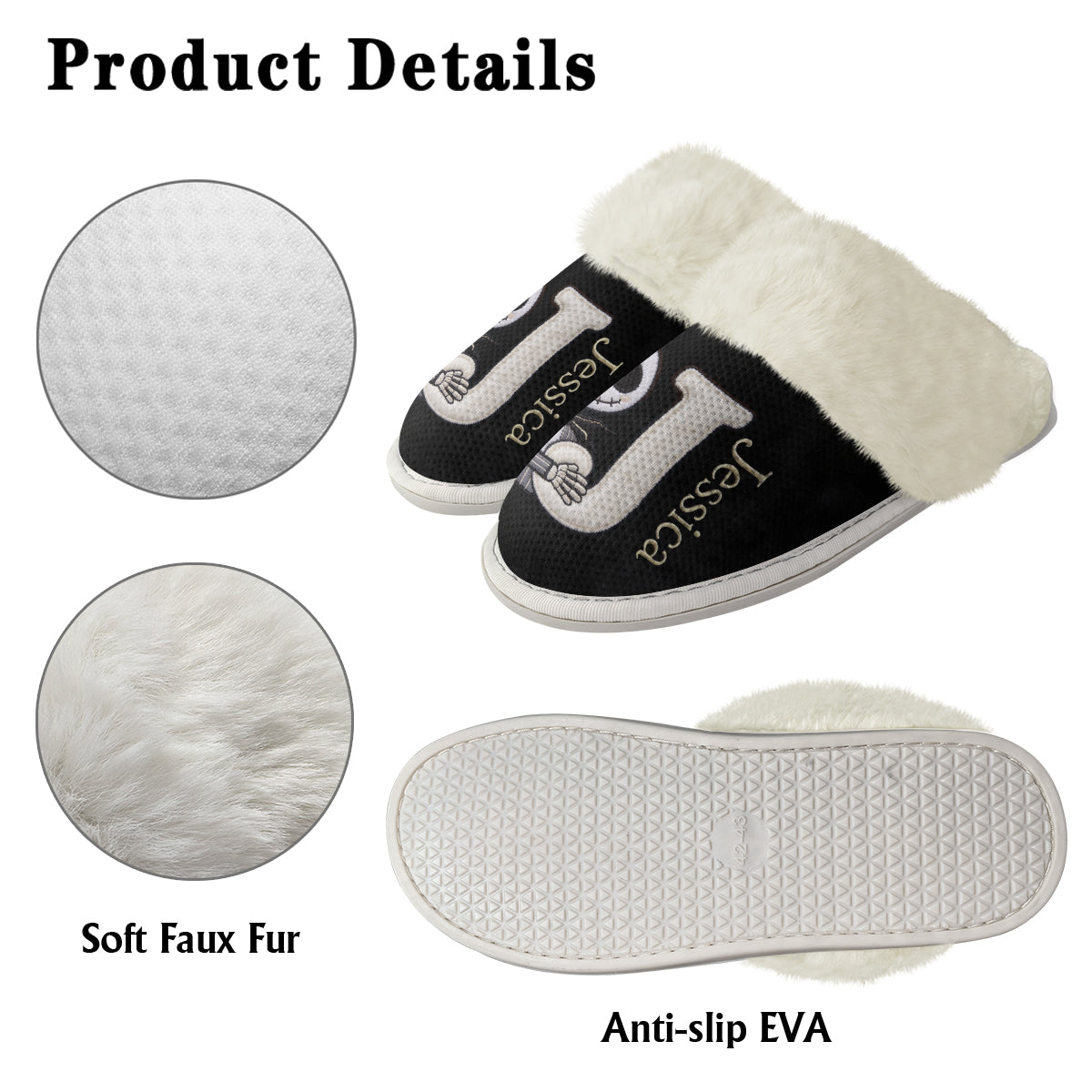 Personalized Nightmare Slippers with Fur Lining for Cozy Comfort Slippers With Fur Lining GradoCreations