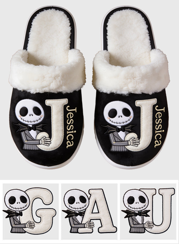 Personalized Spooky Slippers with Custom Name Gift for Her Slippers GradoCreations