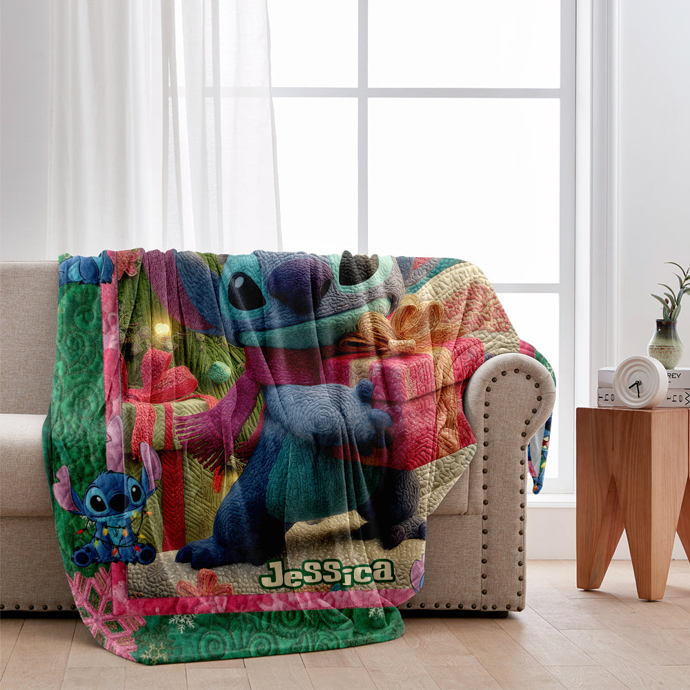 Personalized Ohana Blanket with Stitch Design for Kids and Family Blanket GradoCreations