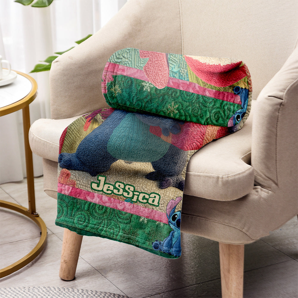 Personalized Ohana Blanket with Stitch Design for Kids and Family Blanket GradoCreations