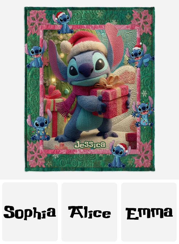 Personalized Ohana Blanket with Stitch Design for Kids and Family Blanket GradoCreations
