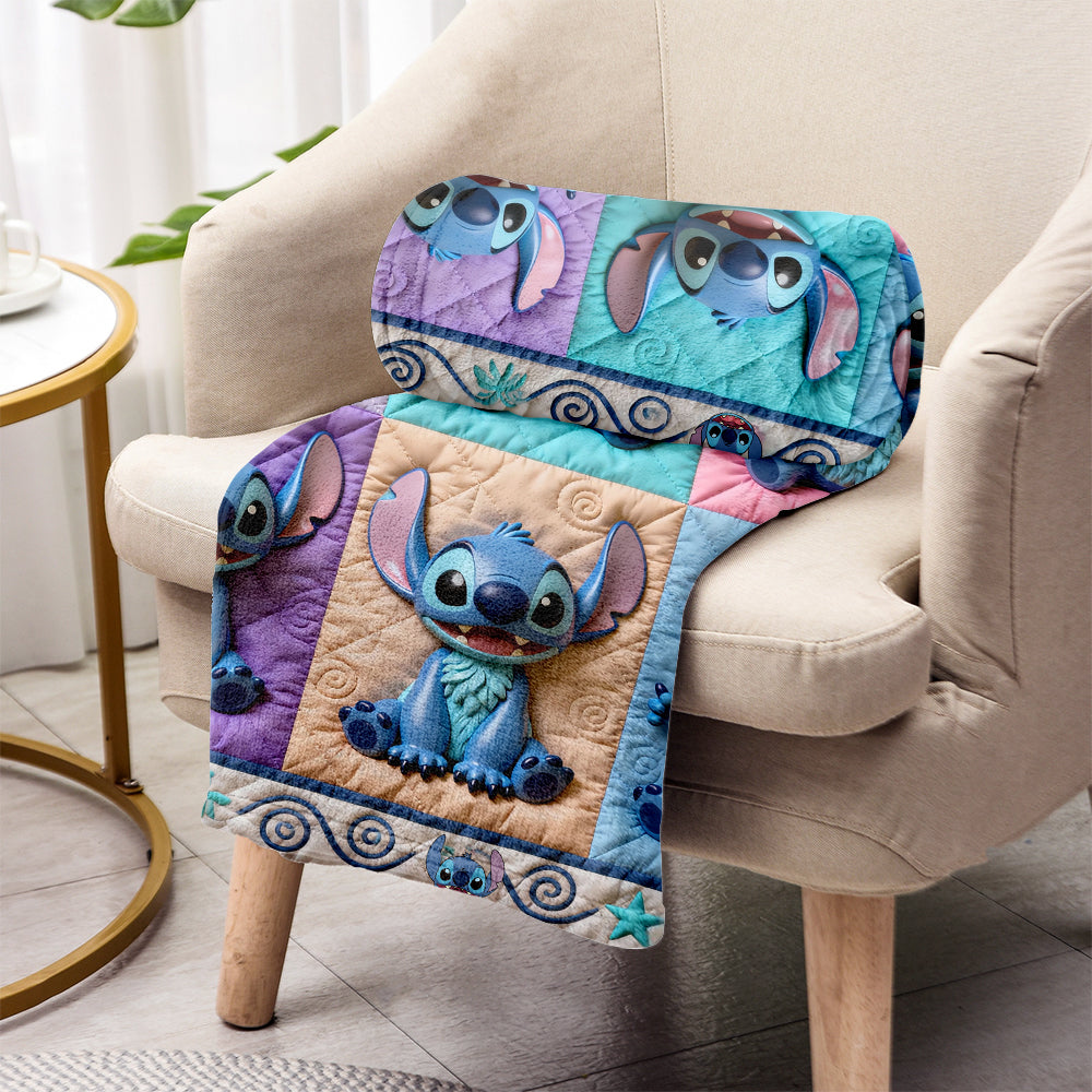Personalized Ohana Blanket with Custom Name & Stitch Design Blanket GradoCreations
