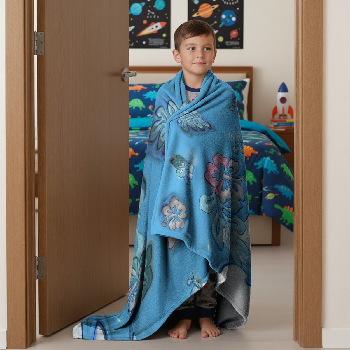 Personalized Wearable Blanket with Stitch Design for Adults and Kids Wearable Blanket GradoCreations