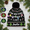 Personalized Naughty List Cartoon Mouse Beanie Hat for Christmas Gift Beanie Hat GradoCreations