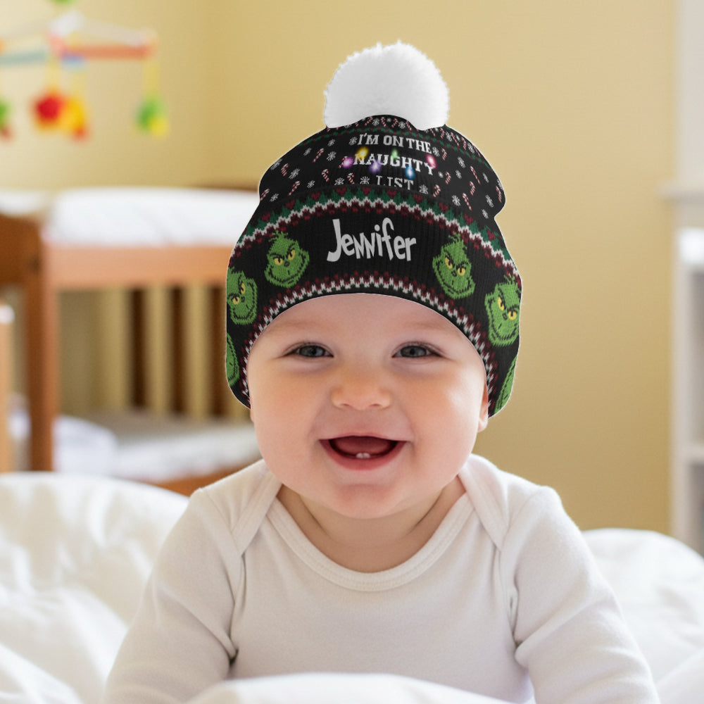 Personalized Naughty List Cartoon Mouse Beanie Hat for Christmas Gift Beanie Hat GradoCreations