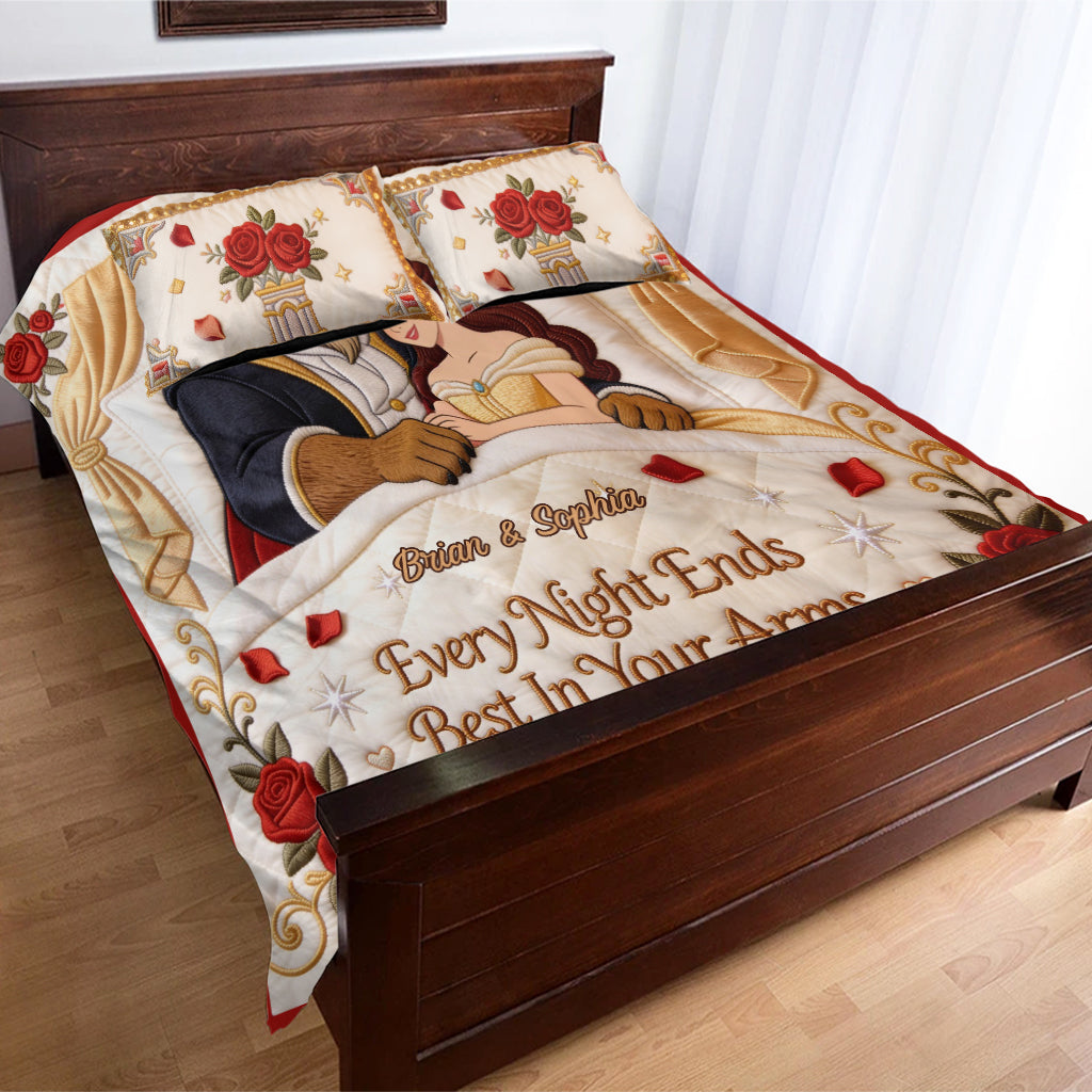 Personalized Beauty and the Beast Bedding Set Custom Names Gift Bedding Set GradoCreations