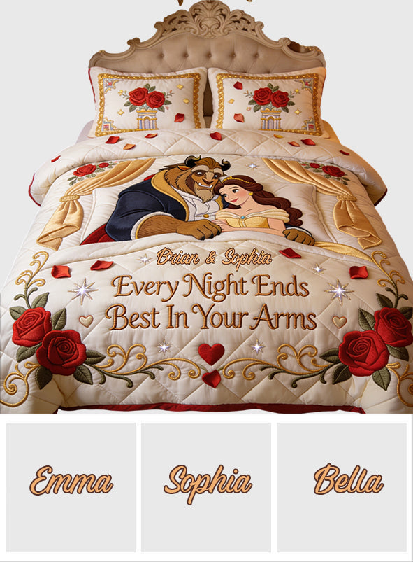 Personalized Beauty and the Beast Bedding Set Custom Names Gift Bedding Set GradoCreations