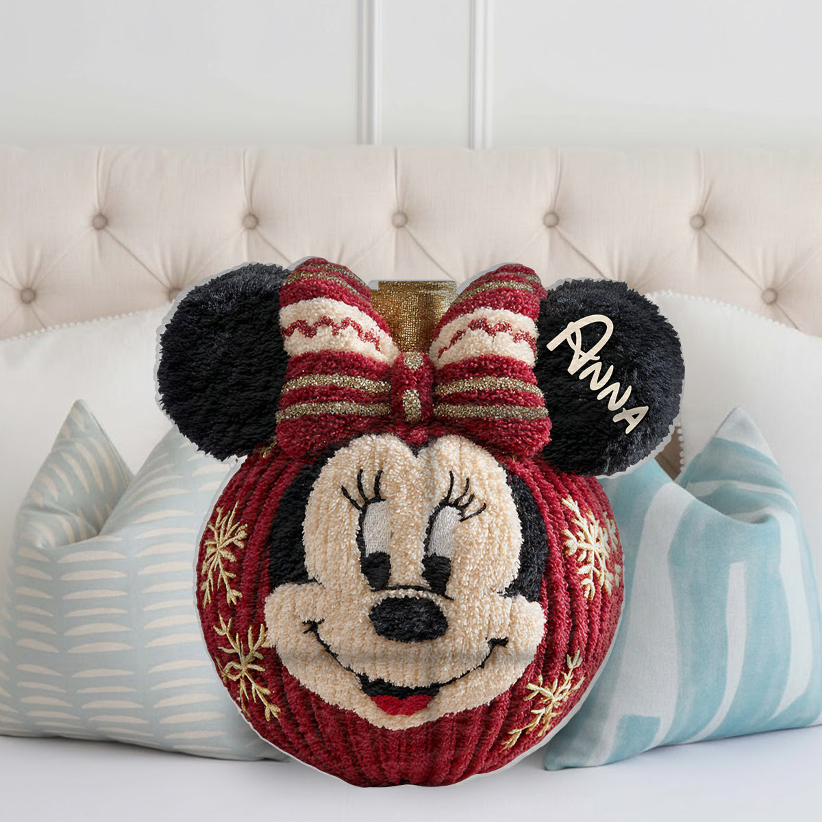 Personalized Faux Fur Shaped Pillow Custom Name Gift for Christmas Faux Fur Shaped Pillow GradoCreations