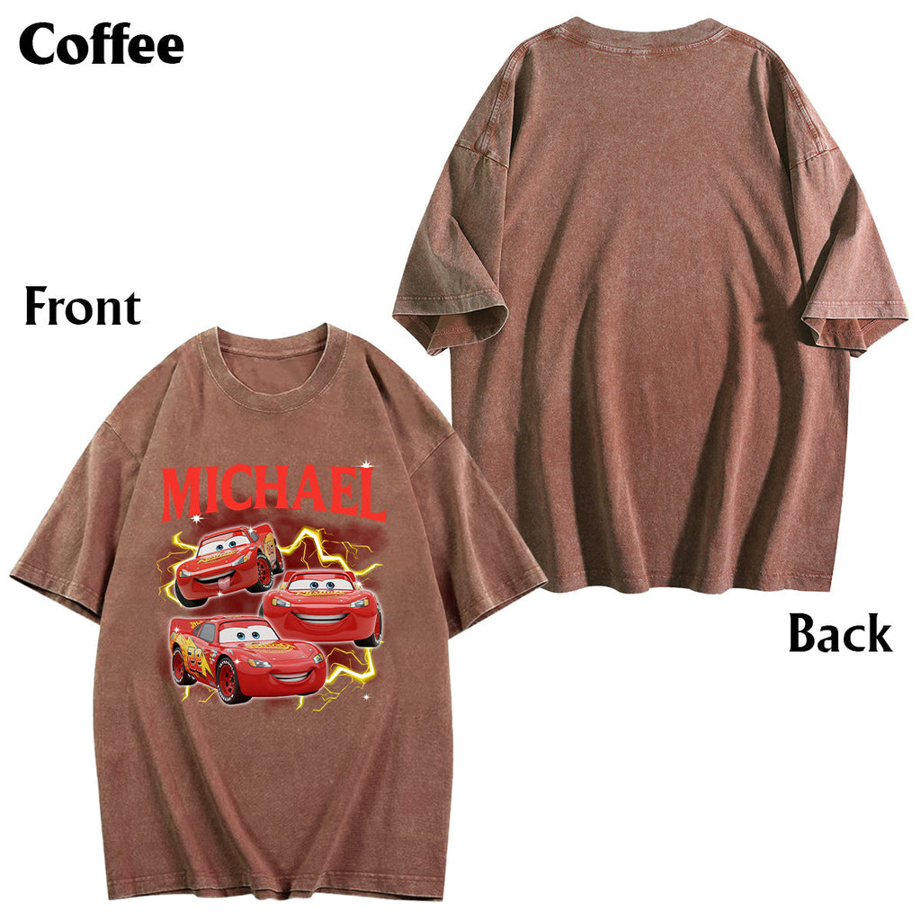 Personalized Cars Wash T-shirt Custom Name Gift for Kids Wash T-shirt GradoCreations