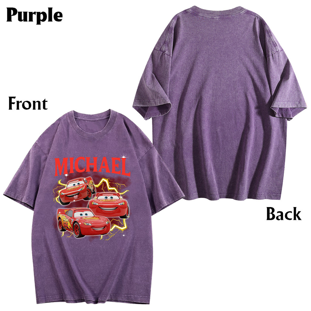Personalized Cars Wash T-shirt Custom Name Gift for Kids Wash T-shirt GradoCreations