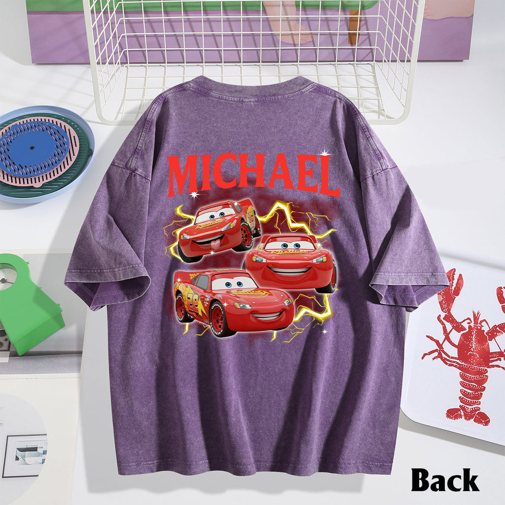 Personalized Cars Wash T-shirt Custom Name Gift for Kids Wash T-shirt GradoCreations