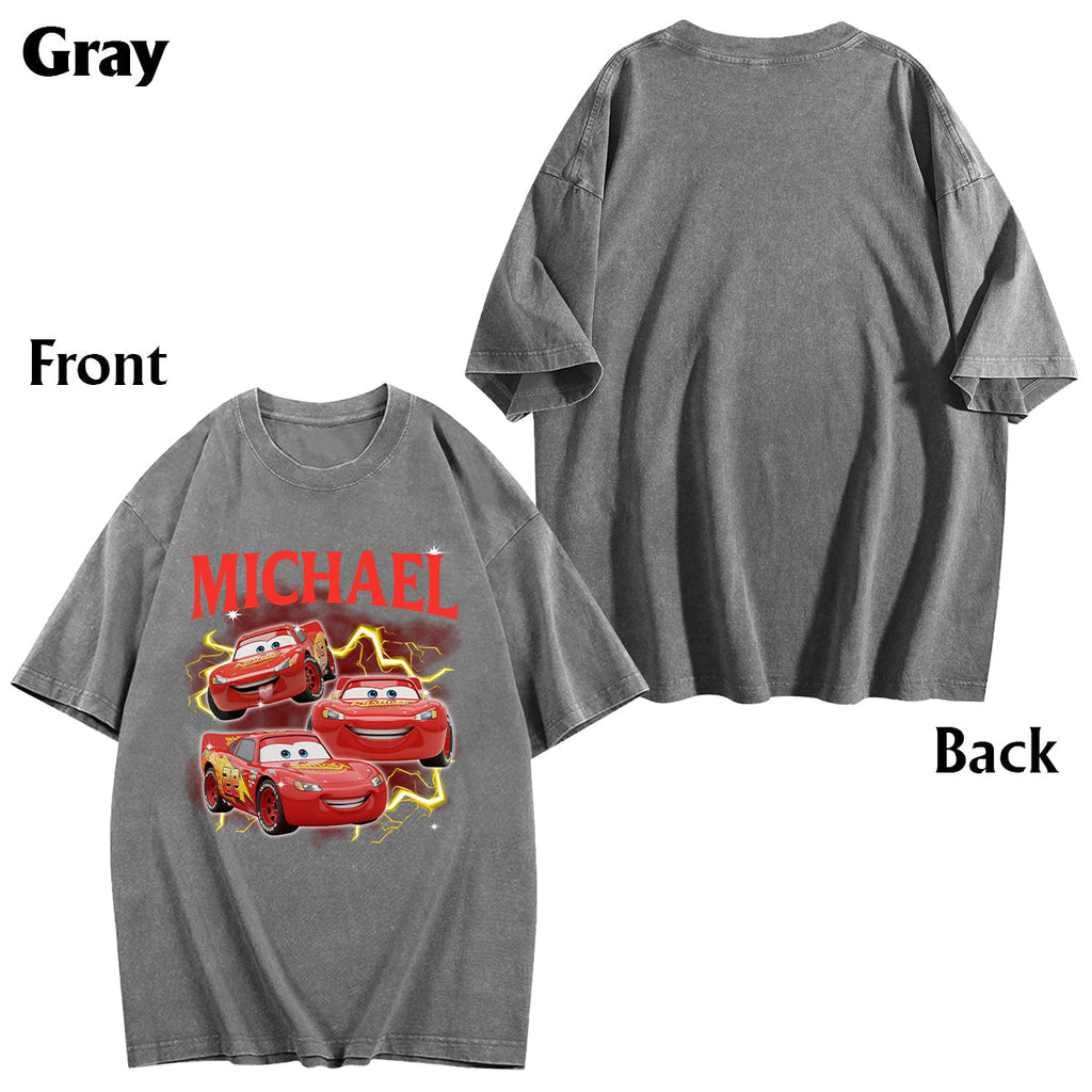 Personalized Cars Wash T-shirt Custom Name Gift for Kids Wash T-shirt GradoCreations