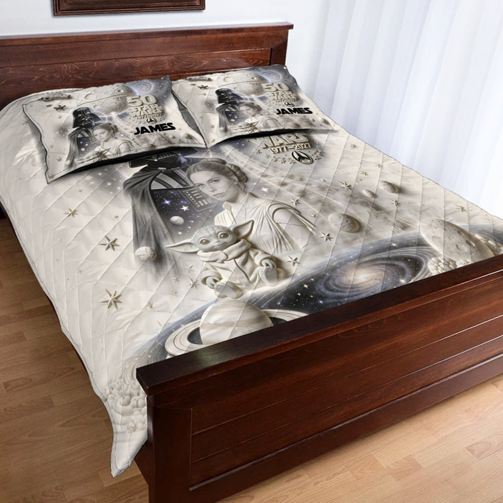 Personalized Star Wars 50th Anniversary Quilt Set with Names Quilt Set GradoCreations