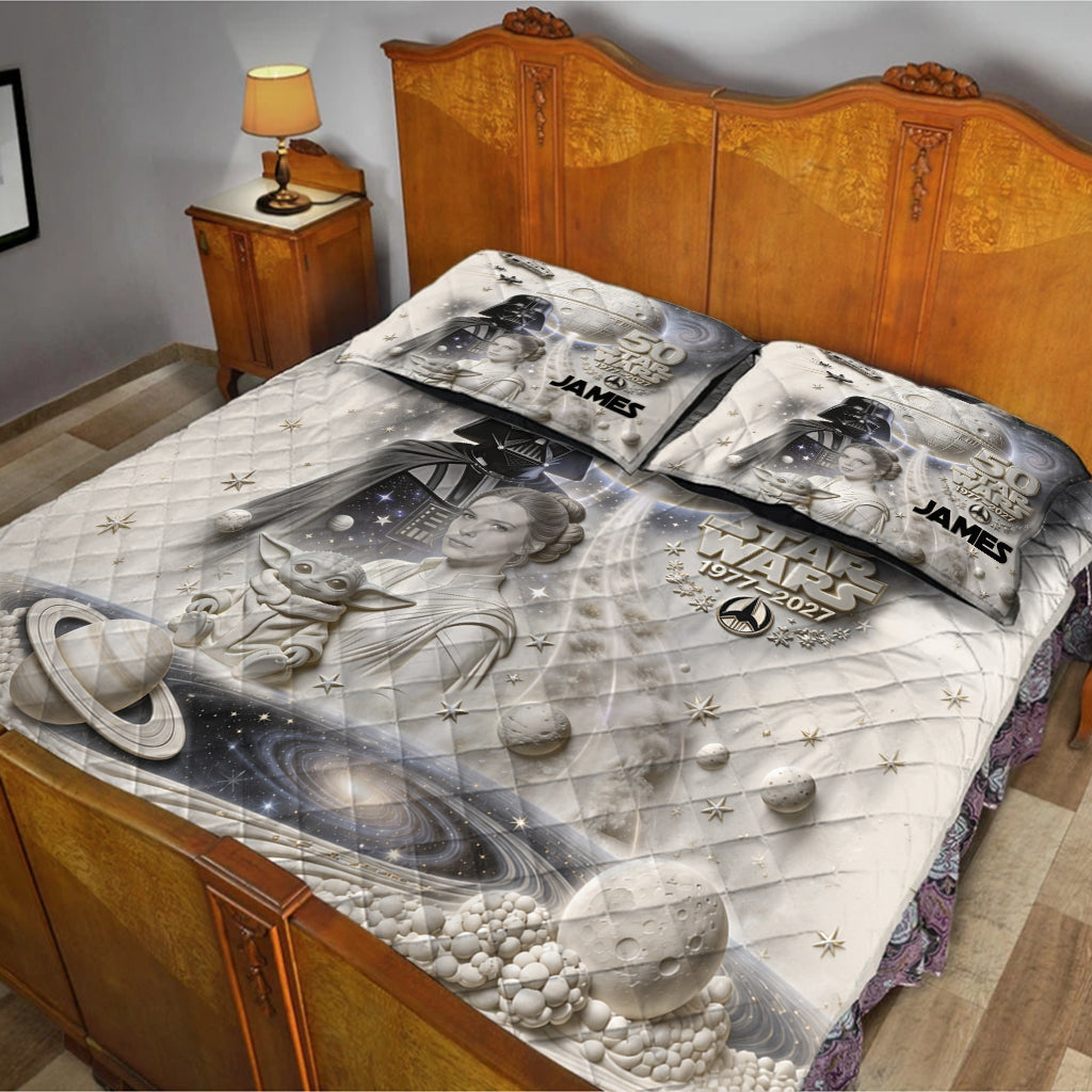 Personalized Star Wars 50th Anniversary Quilt Set with Names Quilt Set GradoCreations