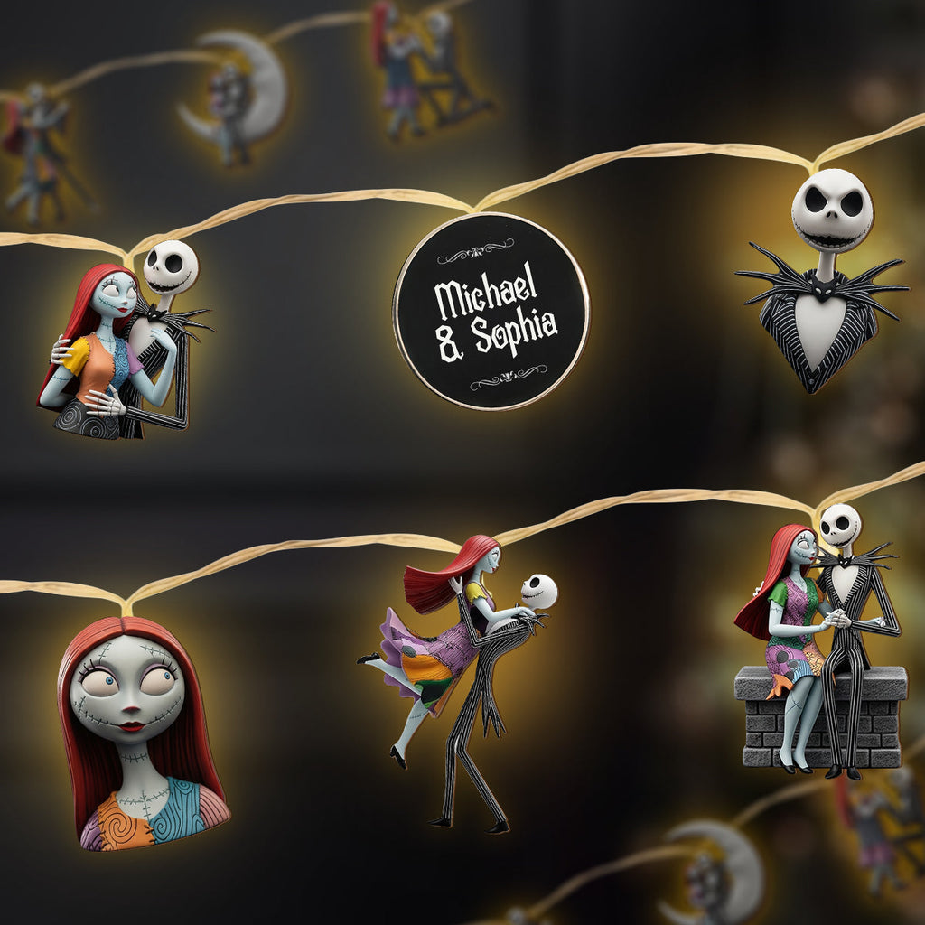 Personalized String Lights with Custom 3mm Wood Covers for Couples String Lights GradoCreations