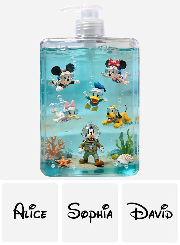 Personalized Pump Dispenser Custom Name Swimming Design Gift Pump Dispenser GradoCreations