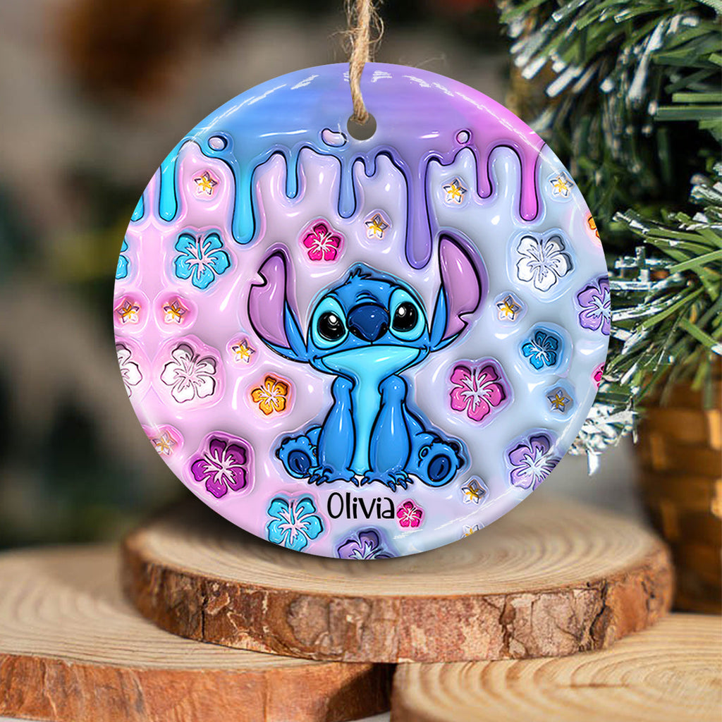 Personalized Ohana Ceramic Circle Ornament for Family Gift Ceramic Circle Ornament GradoCreations
