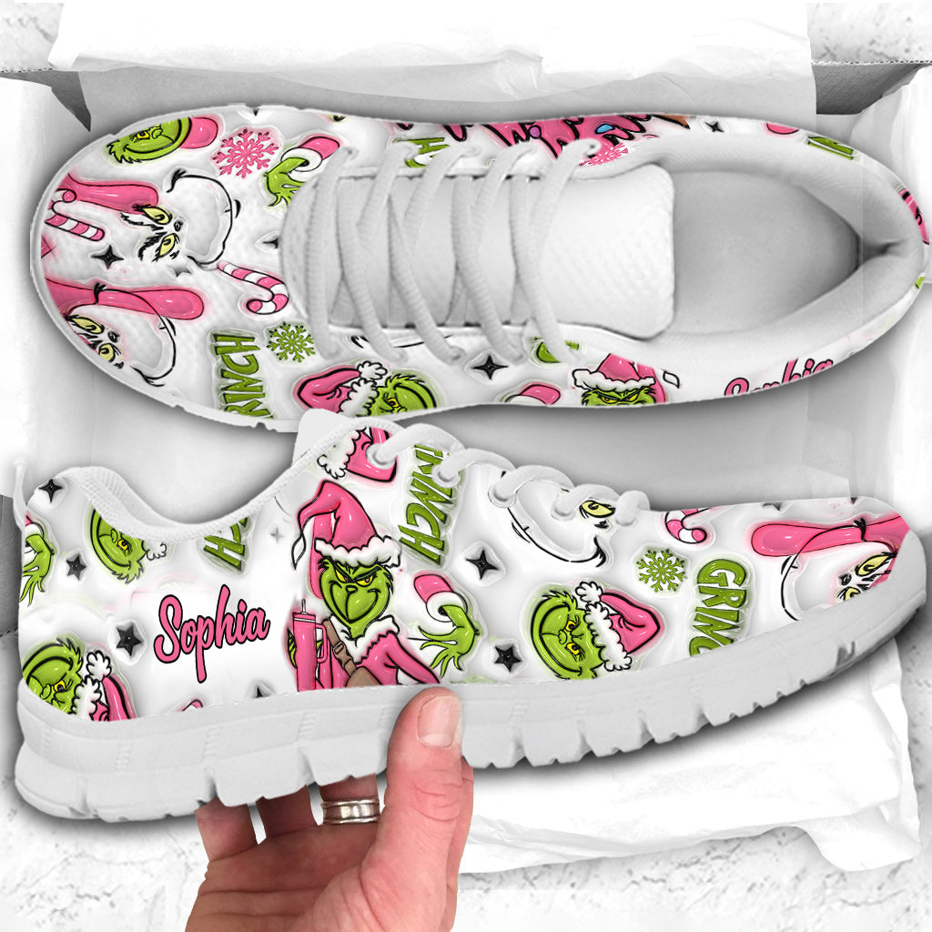 Personalized Grinch Sneakers Custom Name Gift for Christmas Sneakers GradoCreations