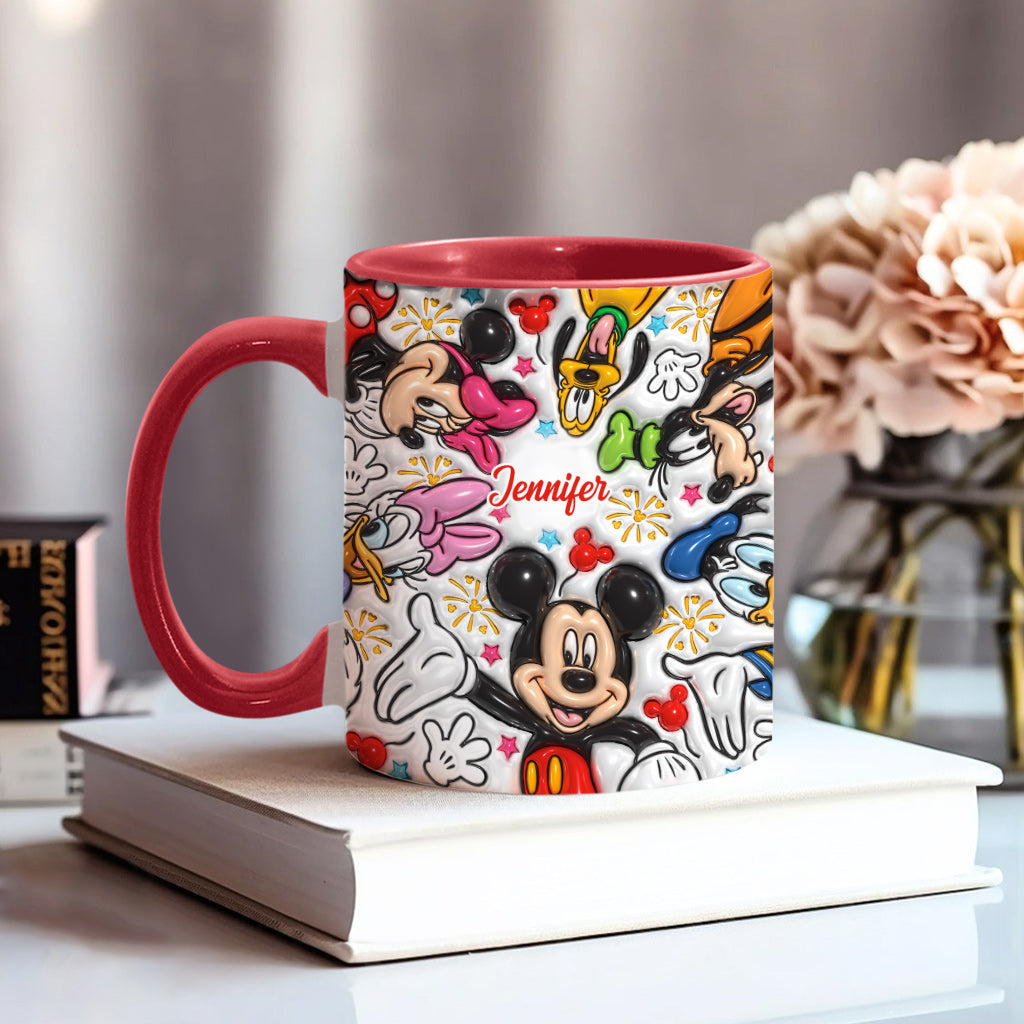 Personalized Mickey Mouse Accent Mug Custom Name Holiday Gift Accent Mug GradoCreations