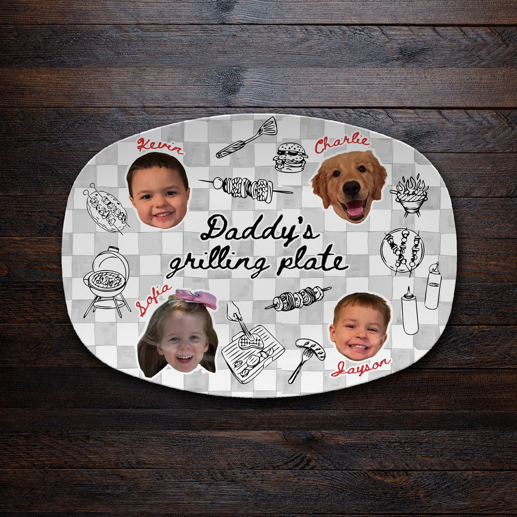 Personalized Photo Grilling Platter Gift for Dad - Father's Day HN590 - Platter fix GradoCreations